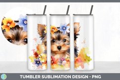 Watercolor Yorkshire Terrier Dog Tumbler | Sublimation 20 oz Product Image 2