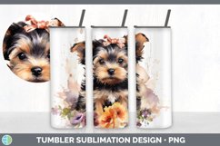 Watercolor Yorkshire Terrier Dog Tumbler | Sublimation 20 oz Product Image 5