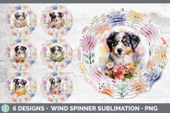Watercolor Floral Dogs Wind Spinner Mega Bundle Sublimation Product Image 3