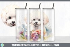 Watercolor Bichon Frise Dog Tumbler | Sublimation 20 oz Skin Product Image 2