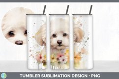 Watercolor Bichon Frise Dog Tumbler | Sublimation 20 oz Skin Product Image 4