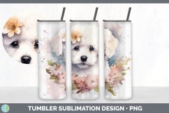 Watercolor Bichon Frise Dog Tumbler | Sublimation 20 oz Skin Product Image 6