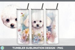 Watercolor Bichon Frise Dog Tumbler | Sublimation 20 oz Skin Product Image 7