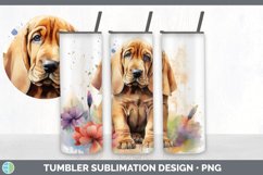 Watercolor Bloodhound Dog Tumbler | Sublimation 20 oz Skinny Product Image 5