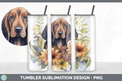 Watercolor Bloodhound Dog Tumbler | Sublimation 20 oz Skinny Product Image 7
