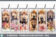 Watercolor Bloodhound Dog Tumbler | Sublimation 20 oz Skinny Product Image 1