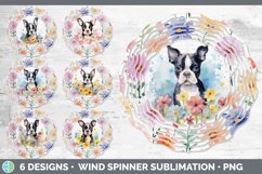Watercolor Floral Dogs Wind Spinner Mega Bundle Sublimation Product Image 7