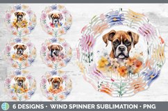Watercolor Floral Dogs Wind Spinner Mega Bundle Sublimation Product Image 8
