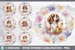 Watercolor Floral Dogs Wind Spinner Mega Bundle Sublimation Product Image 11