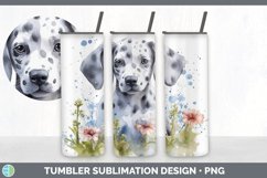 Watercolor Dalmatian Dog Tumbler | Sublimation 20 oz Skinny Product Image 2