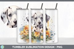 Watercolor Dalmatian Dog Tumbler | Sublimation 20 oz Skinny Product Image 3