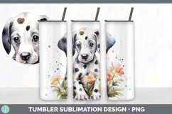 Watercolor Dalmatian Dog Tumbler | Sublimation 20 oz Skinny Product Image 4