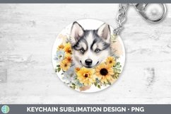 Watercolor Dogs Husky Keychain Sublimation Keyring Designs Product Image 1