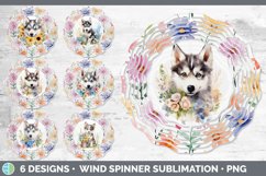 Watercolor Floral Dogs Wind Spinner Mega Bundle Sublimation Product Image 15