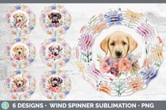 Watercolor Floral Dogs Wind Spinner Mega Bundle Sublimation Product Image 16