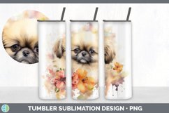 Watercolor Pekingese Dog Tumbler | Sublimation 20 oz Skinny Product Image 4