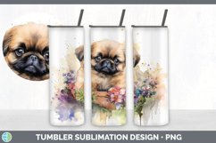 Watercolor Pekingese Dog Tumbler | Sublimation 20 oz Skinny Product Image 6