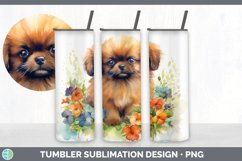 Watercolor Pekingese Dog Tumbler | Sublimation 20 oz Skinny Product Image 7