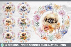 Watercolor Floral Dogs Wind Spinner Mega Bundle Sublimation Product Image 17