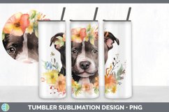 Watercolor Pit Bull Dog Tumbler | Sublimation 20 oz Skinny T Product Image 2
