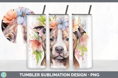 Watercolor Pit Bull Dog Tumbler | Sublimation 20 oz Skinny T Product Image 3