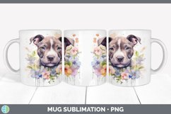 Watercolor Pit Bull Dog Mug Wrap | Sublimation Coffee Cup De Product Image 3