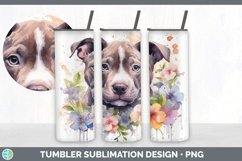 Watercolor Pit Bull Dog Tumbler | Sublimation 20 oz Skinny T Product Image 4