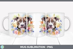 Watercolor Pit Bull Dog Mug Wrap | Sublimation Coffee Cup De Product Image 4