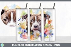 Watercolor Pit Bull Dog Tumbler | Sublimation 20 oz Skinny T Product Image 5