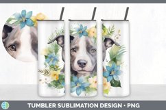 Watercolor Pit Bull Dog Tumbler | Sublimation 20 oz Skinny T Product Image 6
