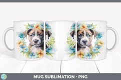 Watercolor Pit Bull Dog Mug Wrap | Sublimation Coffee Cup De Product Image 6