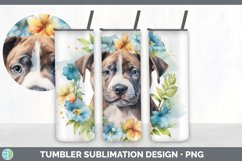Watercolor Pit Bull Dog Tumbler | Sublimation 20 oz Skinny T Product Image 7