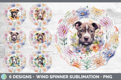 Watercolor Floral Dogs Wind Spinner Mega Bundle Sublimation Product Image 18