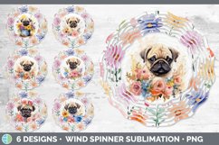 Watercolor Floral Dogs Wind Spinner Mega Bundle Sublimation Product Image 19