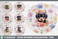 Watercolor Floral Dogs Wind Spinner Mega Bundle Sublimation Product Image 20