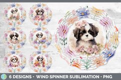 Watercolor Floral Dogs Wind Spinner Mega Bundle Sublimation Product Image 21