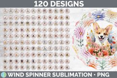 Watercolor Floral Dogs Wind Spinner Mega Bundle Sublimation Product Image 1