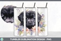 Watercolor Newfoundland Dog Tumbler | Sublimation 20 oz Skin Product Image 3