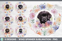 Watercolor Floral Dogs Wind Spinner Mega Bundle Sublimation Product Image 2