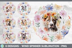Watercolor Floral Dogs Wind Spinner Mega Bundle Sublimation Product Image 3