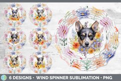 Watercolor Floral Dogs Wind Spinner Mega Bundle Sublimation Product Image 4