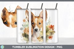 Watercolor Basenji Dog Tumbler | Sublimation 20 oz Skinny Tu Product Image 2