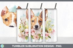 Watercolor Basenji Dog Tumbler | Sublimation 20 oz Skinny Tu Product Image 3