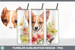 Watercolor Basenji Dog Tumbler | Sublimation 20 oz Skinny Tu Product Image 4