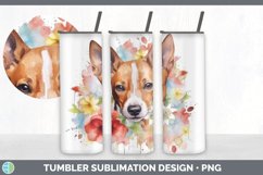 Watercolor Basenji Dog Tumbler | Sublimation 20 oz Skinny Tu Product Image 6