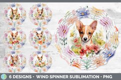 Watercolor Floral Dogs Wind Spinner Mega Bundle Sublimation Product Image 5