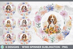 Watercolor Floral Dogs Wind Spinner Mega Bundle Sublimation Product Image 6