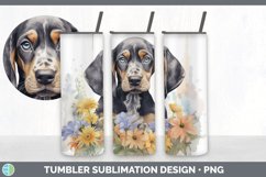 Watercolor Bluetick Coonhound Dog Tumbler | Sublimation 20 o Product Image 3