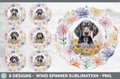 Watercolor Floral Dogs Wind Spinner Mega Bundle Sublimation Product Image 8