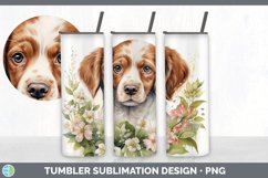 Watercolor Brittany Dog Tumbler | Sublimation 20 oz Skinny T Product Image 2